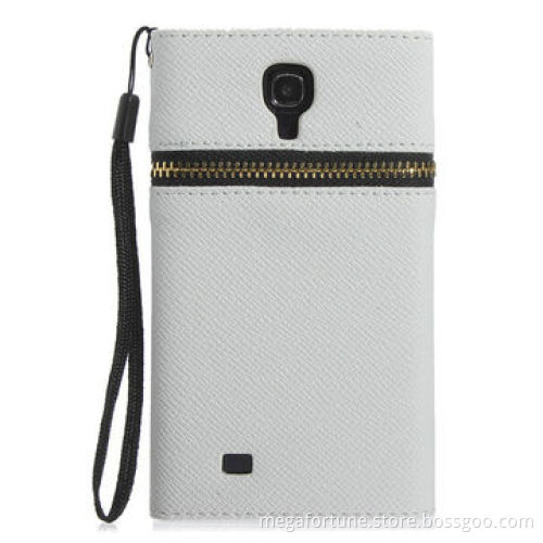 Flower Pattern Leather Case with zipper and Card Slot for Samsung Galaxy S4, OEM/ODM are Welcomed